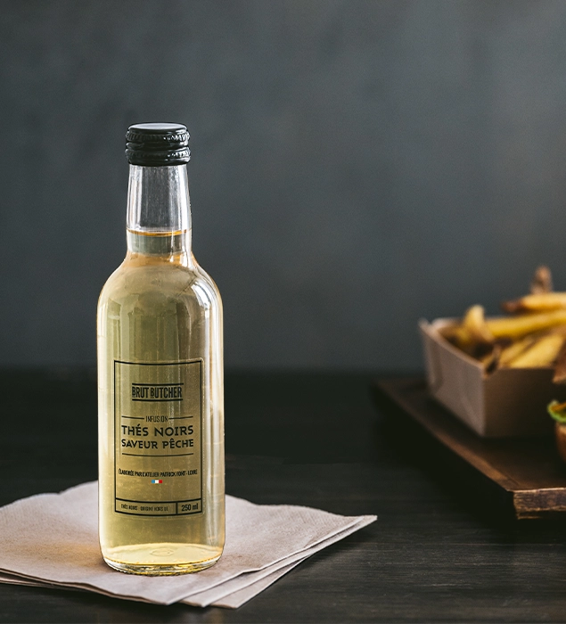 thés noirs saveur pêche, boisson artisanale