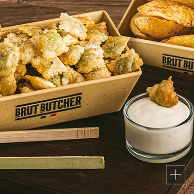 BB_Carte_Hiver_Ravioles_Royans_Pommes_Grenailles Plongez dans l’univers unique des burgers à la carte Brut Butcher ! Chaque bouchée est un régal avec l’accompagnement et la sauce de votre choix.